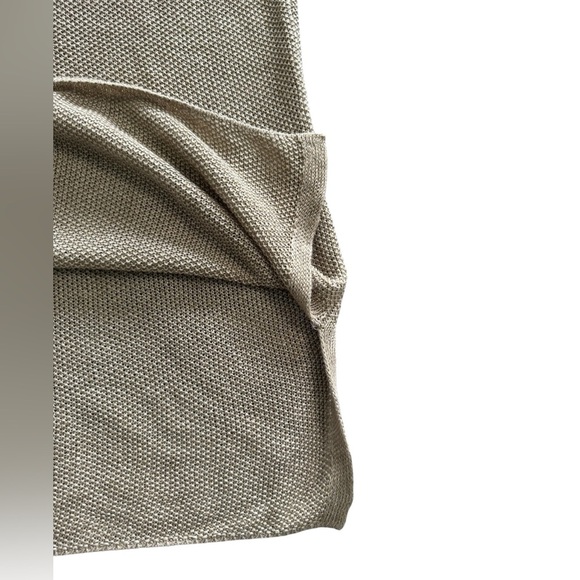 Eileen Fisher Organic Linen Delave V-Neck Knit Top Khaki Tan petite small - Picture 13 of 16